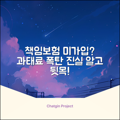책임보험 미가입 과태료 기준? 뒷목 잡는 진실!