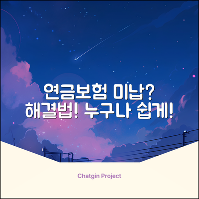 연금보험 미납? 누구나 쉽게 해결!