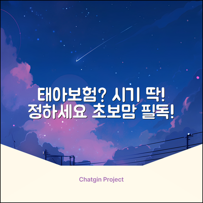 태아보험 시기? 초보도 쉽게 딱! 정하세요