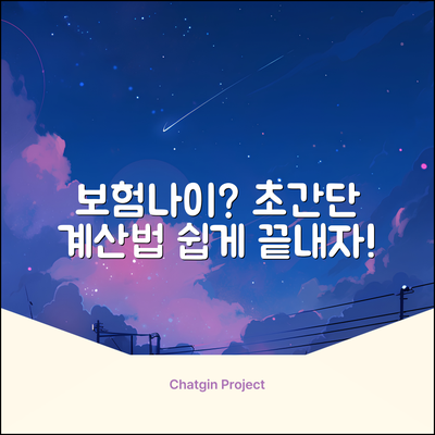 보험나이 계산, 누구나 쉽게! 초간단 정리