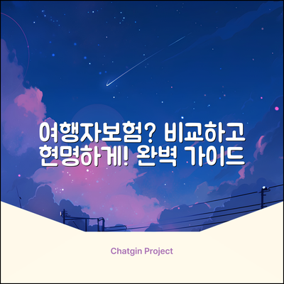 여행자보험 비교 완벽 가이드: 현명한 선택!