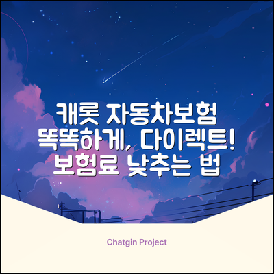 캐롯 다이렉트 자동차보험, ✨똑똑한 선택!