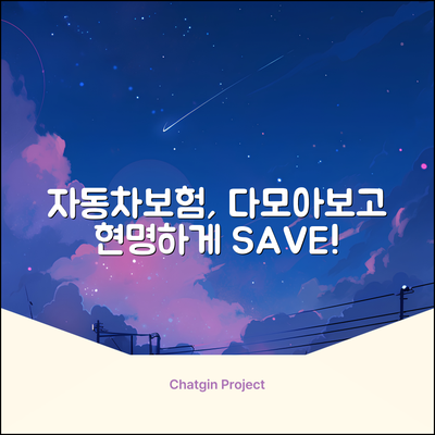 자동차보험 다모아, 현명한 선택의 순간!