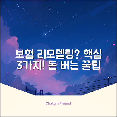 보험 리모델링 뜻? 딱 3가지 핵심만!