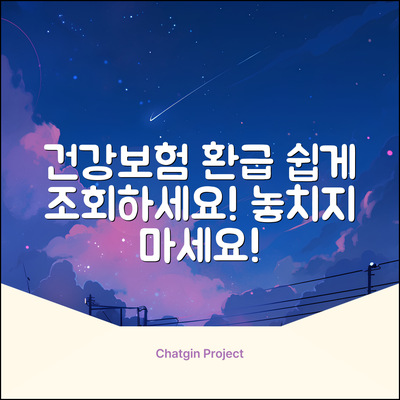 건강보험료 환급금 조회, 누구나 쉽게!