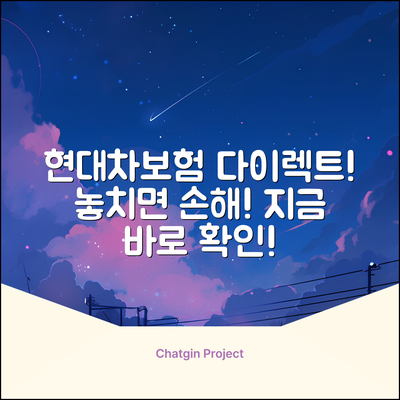 현대차보험 다이렉트, ✨  !