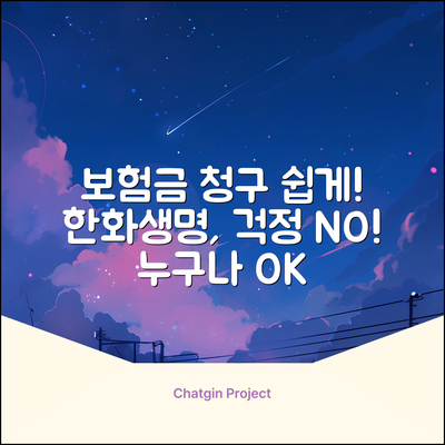한화생명보험 보험금 청구서, 누구나 쉽게!