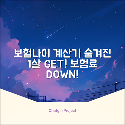보험나이 계산기, 숨겨진 1살 찾기!